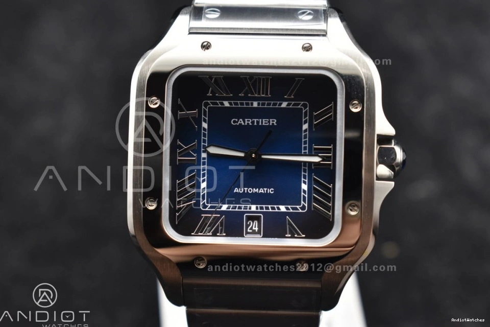 40mm Santos SS V de SS Cartier MIYOTA Dial on Blue 1047 BVF Bracelet Colorful Edition 9015 SmartLinks Best 1:1 1024